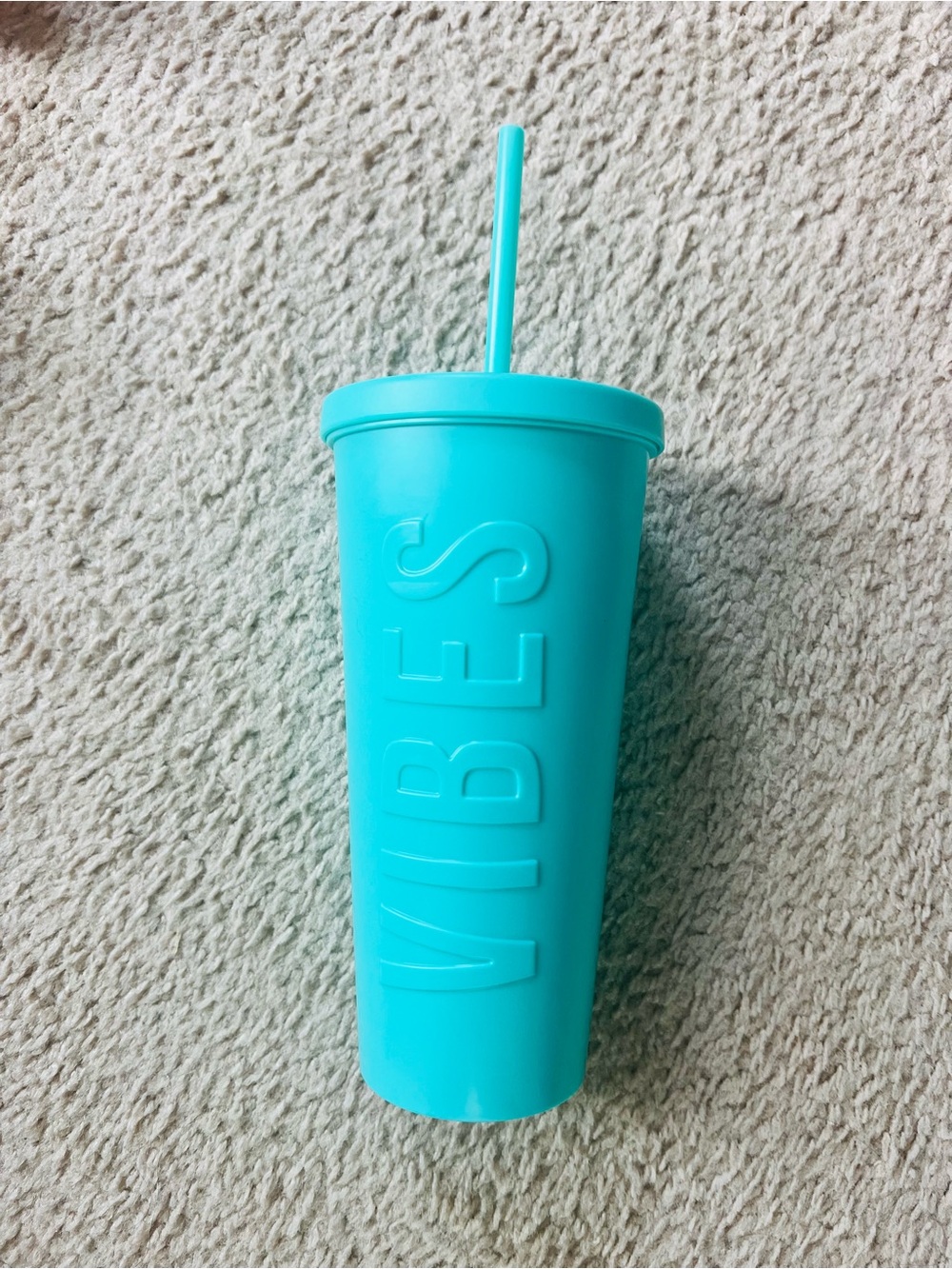 VIBES Aqua Reusable Tumbler with Straw